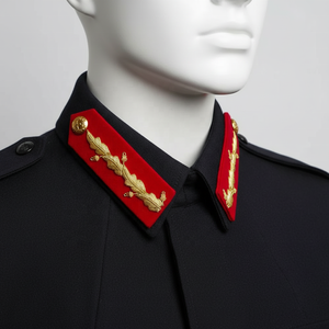 ตราสัญลักษณ์ปกเสื้อแบบปักด้วยทองคำแท่งสำหรับเครื่องแบบพิธีการ พร้อมผ้าสีแดงและงานปักสีทอง - Product Image 3