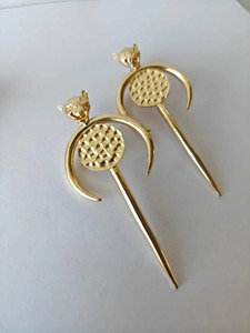 Metal Craft Natural Look Brass Earrings Organic Style Brass Earrings Solid Color Custom Factory Wholesale Item Use - Product Image 4