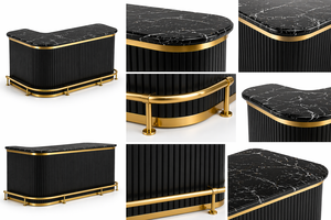 Barra de Bar Personalizada de Obsidiana de Lujo y Duradera con Capacidad de Más de 20 kg para Fiestas en Casa y Uso en Interiores - Product Image 5