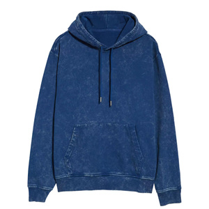 Acid <b>Wash</b> 100% Cotton Solid Heavyweight Fleece Winter Hoodie Custom Vintage Washed Pullover Pocket for Men Women OEM Wholesale - Product Image 2