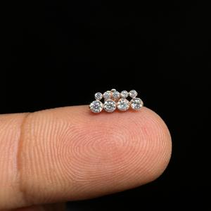 ต่างหูทองคำ 14K ประดับเพชรทรงแท่ง ดีไซน์เกลียวเกี่ยวแบบปลอดภัย - Product Image 6