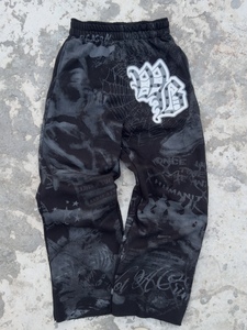 <b>Men</b> Vintage Graphic Print Tracksuit Trousers Elastic Waist Knitted Cotton Jogger <b>Pants</b> Custom Logo - Product Image 5