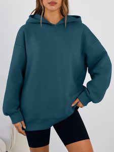 Sudadera con Capucha Oversize Cómoda y Suave para Uso Diario, Antiencogimiento, Deportiva, de Primera Clase, Ajustable, de Color Sólido para Mujer - Product Image 5