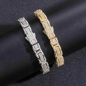 Bracelet en moissanite de style hip-hop, finition rhodiée, disponible à un prix raisonnable en provenance d'Inde. - Product Image 6