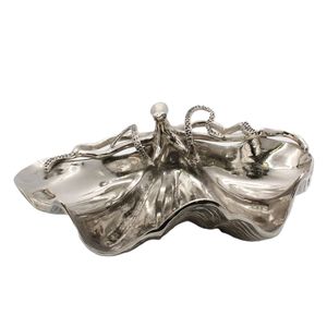 Elegante Tazón de Aluminio con Forma de Pulpo, Hecho a Mano, Decorativo, Inspirado en el Mar, Plato de Metal para Servir, para Decoración de Comedor de Lujo - Product Image 4