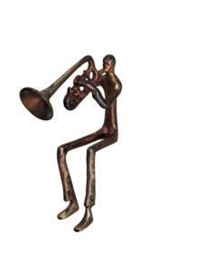 Estatua de Saxofonista de Aluminio Hecha a Mano, Escultura Minimalista de Músico de Jazz en Metal, Decoración Abstracta con Temática Musical para Estante - Product Image 4
