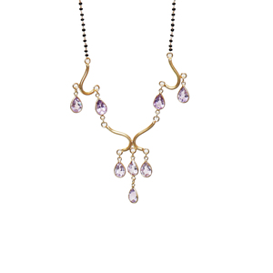 Gold Plating Amethyst Teardrop <b>Statement</b> <b>Necklace</b> Pendant Women's Classic Fashion Jewelry for Wedding Party Gift Jewelry For Her - Product Image 1