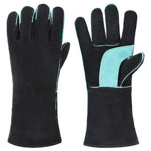 New Design Custom Logo <b>Long</b> Sleeve Hand Safety Welding Work <b>Gloves</b> Cowhide Leather Heat Resistant Welder Working <b>Gloves</b> - Product Image 1