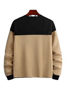 Sweat-shirts pour hommes à col rond uni bicolore, design personnalisé, en molleton de coton, col rond, sweat-shirts pour hommes - Product Image 2