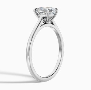 Bague de Fiançailles et de Promesse de Luxe en Argent Sterling 925 Plaqué Or Blanc avec Moissanite Taille Coussin et Sertissage Griffe, Bijoux de Mariée - Product Image 3