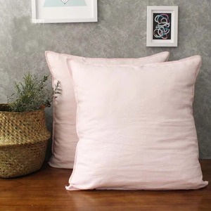 Housse de coussin unie en lin pur 100% doux, collection hôtelière haut de gamme - Product Image 3
