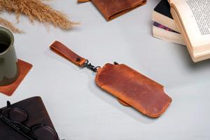 Estuche para Gafas de Cuero Genuino, Funda de Piel Vacuna Suave de Lujo, Estuche Delgado Hecho a Mano para Gafas de Sol de Viaje, LGC-0077 - Product Image 5