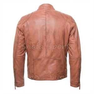 Customizable <b>Men's</b> Slim Fit Leather <b>Jacket</b> for Winter Zip-Up Warm Front Street Best Leather <b>Jacket</b> For Sale - Product Image 2
