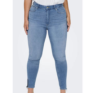 Jeans de Algodón de Alta Calidad para Mujer, Tallas Grandes, Diseño Sólido, Ajuste Delgado, Cintura Alta, Transpirables y Económicos - Product Image 5