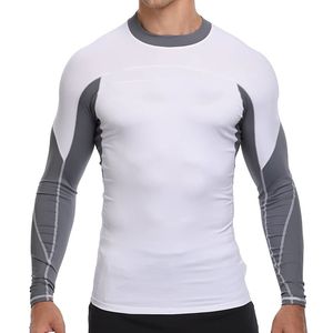 Vente en gros de chemises de compression à manches longues, blanches et grises, à séchage rapide, pour l'entraînement au BJJ Jiu Jitsu - Product Image 4