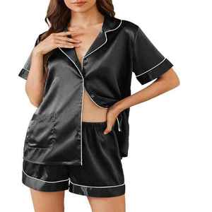 Conjunto de Bata de Satén Rosa de Lujo Transpirable para Mujer, sin Mangas, sin Tirantes, Color Sólido, Sexy, Ropa de Dormir de Invierno, 1 Pieza, Pantalones Cortos - Product Image 4