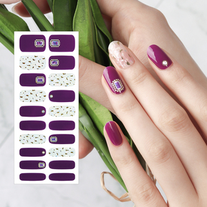 Shineb แถบเล็บเจล #45825 VIOLET ที่อุดมไปด้วยเจลสติกเกอร์ติดเล็บสีม่วงทองเล็บด้วยตนเองโฮโลแกรมหินศิลปะผลิตในเกาหลี ODM - Product Image 1