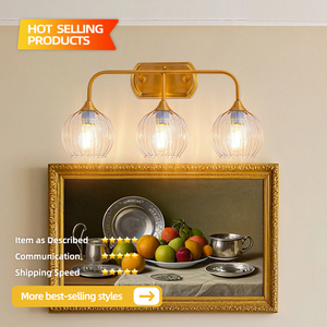 COMBO Modern Indoor Gold Glass Ball <b>Wall</b> Lamp E26 Dimmable <b>with</b> 3000K/4000K/6000K Color Temp LED and 3-Year Warranty - Product Image 2