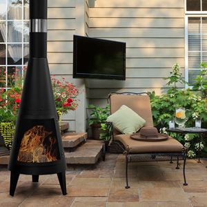 Riscaldatore da Esterno in Acciaio per Patio, Design Chimenea, Elegante Accessorio per Vivere all'Aperto - Product Image 4