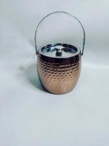 High Insulated 3L Stainless Steel Hammered Ice <b>Bucket</b> <b>With</b> Handle And <b>Lid</b> Wine Bottle Chiller <b>Bucket</b> For Home Bar Use - Product Image 4