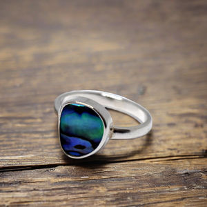 Women's Unisex 925 Sterling Silver Elegant Ethnic Style Engagement <b>Ring</b> August Birthstone-<b>Mother</b> Pearl Inlaid Giglirigli Gems - Product Image 1