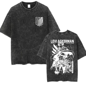 Custom Cotton Oversized <b>T</b> Shirt Japanese Fish Graphic Design <b>Back</b> Print Streetwear Loose Fit Unisex Fashion OEM Production - Product Image 5