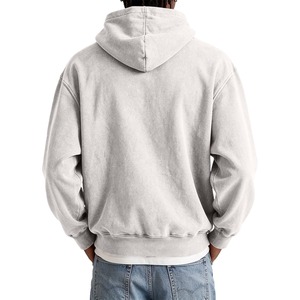 Men's Oversized Washed French Terry Polyester/Cotton <b>Zip</b> <b>Hoodie</b> Solid Color <b>Pocket</b> Hooded Sweatshirt Boxy Fit Winter Streetwear - Product Image 6