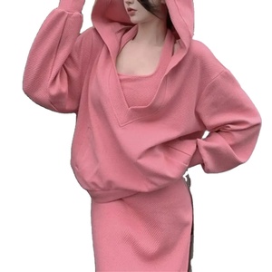 Conjunto de Top corto para mujer, Sudadera de cuello alto para mujer, conjunto de pantalones de chándal para otoño, traje deportivo ajustado con mangas largas elásticas - Product Image 1