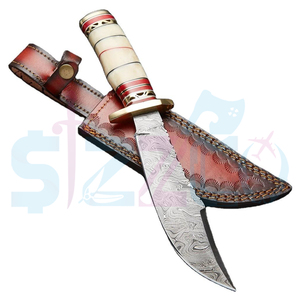 OEM Wholesale 14" Factory Made Cheap Low Price Handmade Damascus Steel Camel <b>Bone</b> <b>Handle</b> Hunting Camping <b>Knife</b> Ideal Gift - Product Image 5