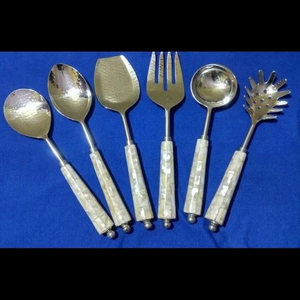 Vaisselle de fête de luxe en acier inoxydable, jetable, faite à la main en Inde, forme et taille personnalisées, résistante à l'eau, de qualité alimentaire, argentée, design élégant - Product Image 5