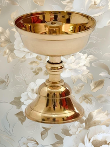 Support en laiton pour Akhand Jyothi Pyali, pour Pooja hindou, lampe à huile traditionnelle indienne, porte-Deepam, lampe de prière décorative en laiton - Product Image 5