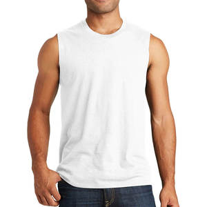 เสื้อกล้ามผู้ชายราคาดีที่สุดสำหรับฤดูร้อน แห้งเร็ว ระบายอากาศได้ดี เหมาะสำหรับออกกำลังกาย ทรงปกติ ผ้าถัก ไร้แขน เสื้อยิม 100% ผ้าฝ้าย สวมใส่สบาย - Product Image 4