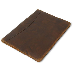 Brown Leather <b>Portfolio</b> Organizer Document <b>Folder</b> Card Holder Resume File Case for Gift - Product Image 2