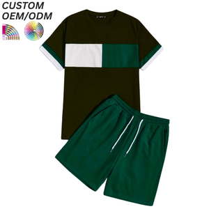 Conjuntos de Camisetas de Cuello Redondo para Hombre, Tejidas, Transpirables, Estilo Urbano, de Algodón Casual para Verano, con Logotipo Personalizado Impreso en Serigrafía, OEM - Product Image 1