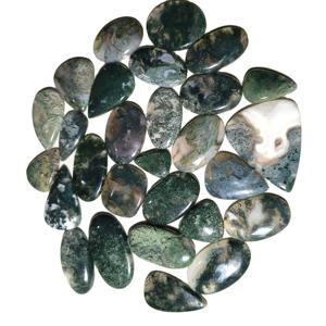 GEMAS KHUSHI, Cabujón de Ágata Musgosa Natural de Alta Calidad, Piedra Preciosa Verde de 20-45 mm, Forma Mixta, Certificado por Terceros, Venta al por Mayor - Product Image 3