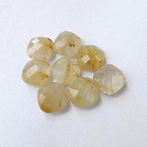 Piedra Preciosa Suelta Calibrada, Corte Briolette, Forma Cojín, Rutilo Dorado Natural - Product Image 5