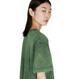 Nuevas camisetas de moda para mujer con lavado ácido, 100% algodón, de secado rápido, antiarrugas, al por mayor, de color liso, con efecto lavado a la piedra, para chicas. - Product Image 4
