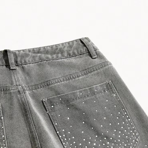Nouvelle Arrivée Tendance Été Homme Jean Court Uni Décontracté Taille Élastique Style Urbain Haute Qualité 100% Coton Respirant - Product Image 4