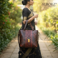 Handgefertigte Damen Echtleder-Tragetasche Große Kapazität Arbeits- und Reisetasche Metallreißverschluss Vintage-Stil Sommer Frühling Winter