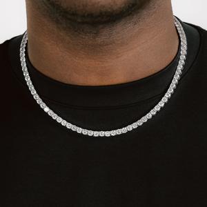 Fine Jewelry Hip Hop White Gold 10K Gold VVS Lab Grown Diamond Round Tennis Chain Necklace for Men Women - Product Image 5
