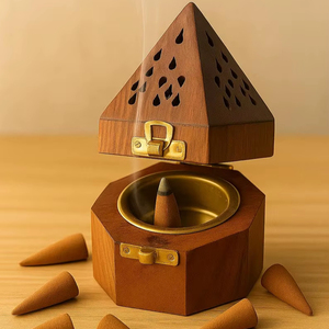 Brûleur à Bakhoor en bambou de haute qualité, base résistante à la chaleur, écologique, religieux, pour salon, spa, méditation, fait main - Product Image 1