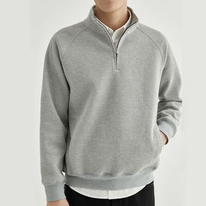 Pull demi-zip pour homme, couleur unie, tissu respirant pour un confort tout au long de la journée, coupe classique, finition de haute qualité avec tissu durable - Product Image 4