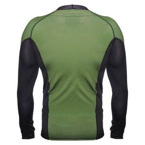 Haut de compression à manches longues pour homme, vert, séchage rapide, pour entraînement hardcore et combat MMA - Product Image 3