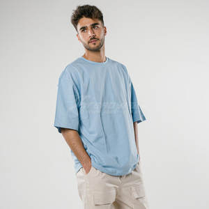 Haute qualité 100% coton pierre lavé à l'acide T-Shirt surdimensionné hommes personnalisé blanc pierre Vintage T-shirt T-shirt poids lourd - Product Image 3