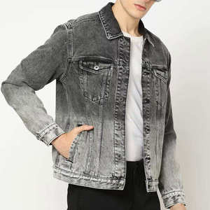 Custom Streetwear Winter Mens Denim Jacket | 100% Polyester Embroidered Patchwork Print Button Factory Wholesale - Product Image 2