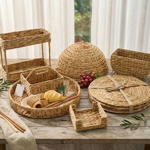 Juego de Cestas de Almacenamiento de Jacinto de Agua con Asas, Redondas, Rústicas, Organizador Multiusos para Organizar, Viettimecraft - Product Image 2