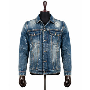 Chaqueta Vaquera para Hombre, Corte Regular, Cierre de Botones, Lavado Ácido, Lavado a la Piedra, 100% Algodón Orgánico, Secado Rápido, Transpirable - Product Image 6