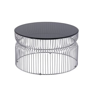 Tavolino da Caffè CT901 Moderno Contemporaneo con Base in Metallo e Piano in Vetro Temperato Colorato da 30 Pollici per Soggiorno - Product Image 5