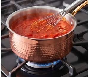 Hammered Copper Sauce <b>Pans</b> With Lid Handmade Classic Design For Kitchenware Tableware Dining And Hotel Use - Product Image 5