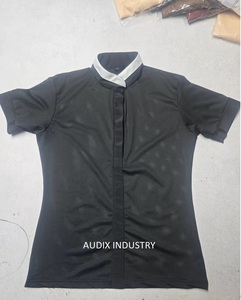 Ladies Short Sleeve Horse Riding Competition Shirt Equestrian Show Shirts Competition Polos for Horse Riding Polo Shirt - Product Image 5